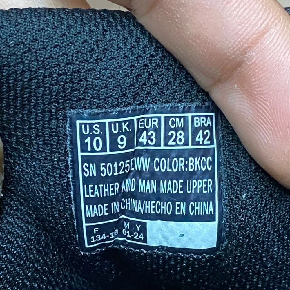 Skechers After Burn Memory Fit Black / Charcoal Size 10 Extra Wide